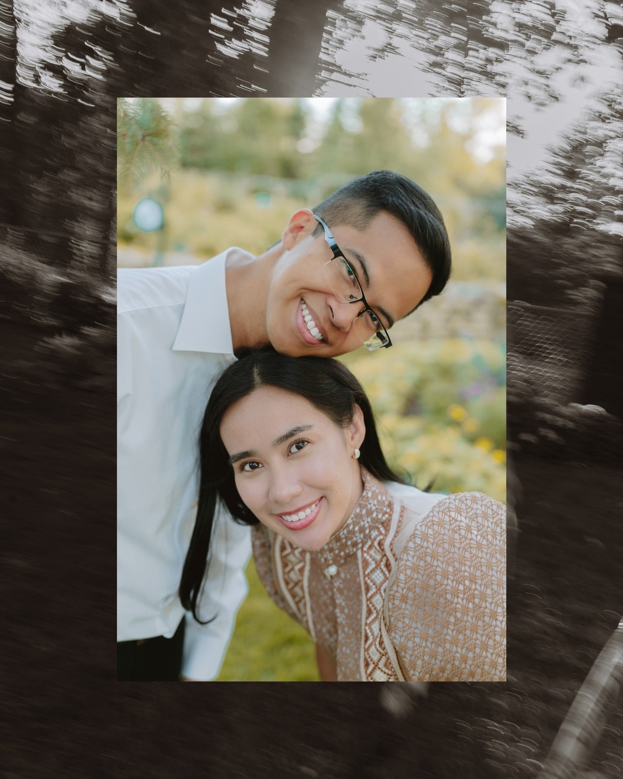 Kevin and Ruth smiling together outdoors